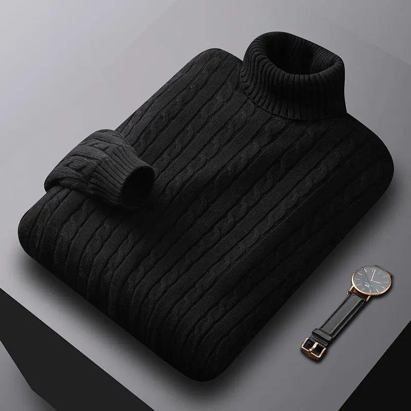 Men's 2023 Thick Velvet Turtleneck Sweater – Warm, High-End, 100% Cotton, Stylish and Comfortable