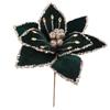 Sequins Artificial Poinsettia Flower 26CM Simulation Flowers  Christmas Tree Accessory