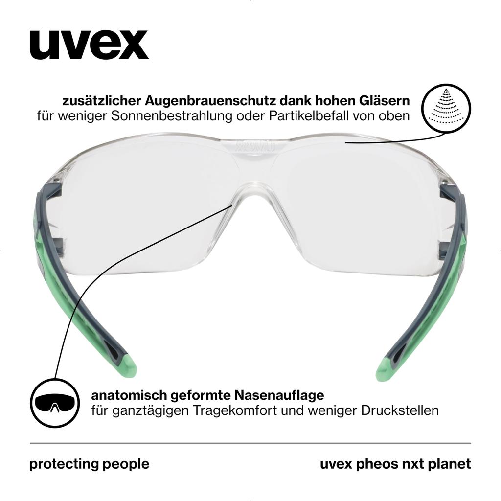 Uvex Unisex Adult o91282954066853001973 Защитные очки Pheos Nxt Planet Anti-Fog, один размер, подходит большинству, антрацитовый, нефритовый,