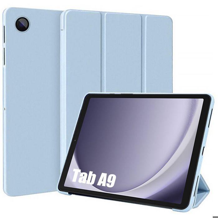 Coque de Protection - E.F.Connection - pour Samsung Galaxy Tab A11 / A9 - Bleu - Support Veille-Réveil - Pliable