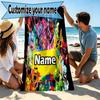 Custom Name Personalized Poppy Playtime Print Beach Towel, for Trip Camping Beach Party Home Decor, Birthday Gift for Family & Friends