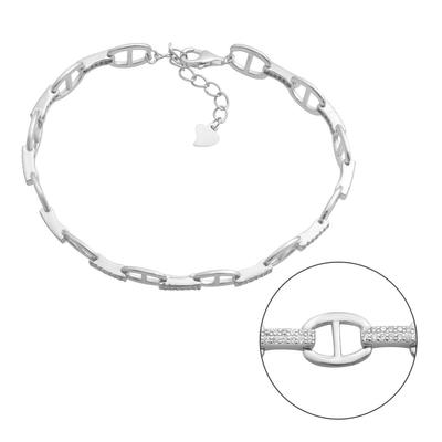 Серебряный браслет с фианитами, вес изделия 7,93 гр (2182801)