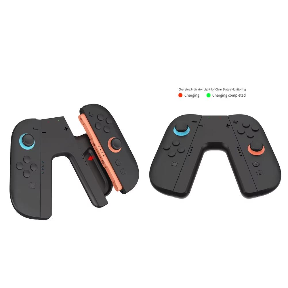Зарядная рукоятка-держатель для джойстика Switch 2, портативная зарядная станция-основание для Switch 2, игровые аксессуары