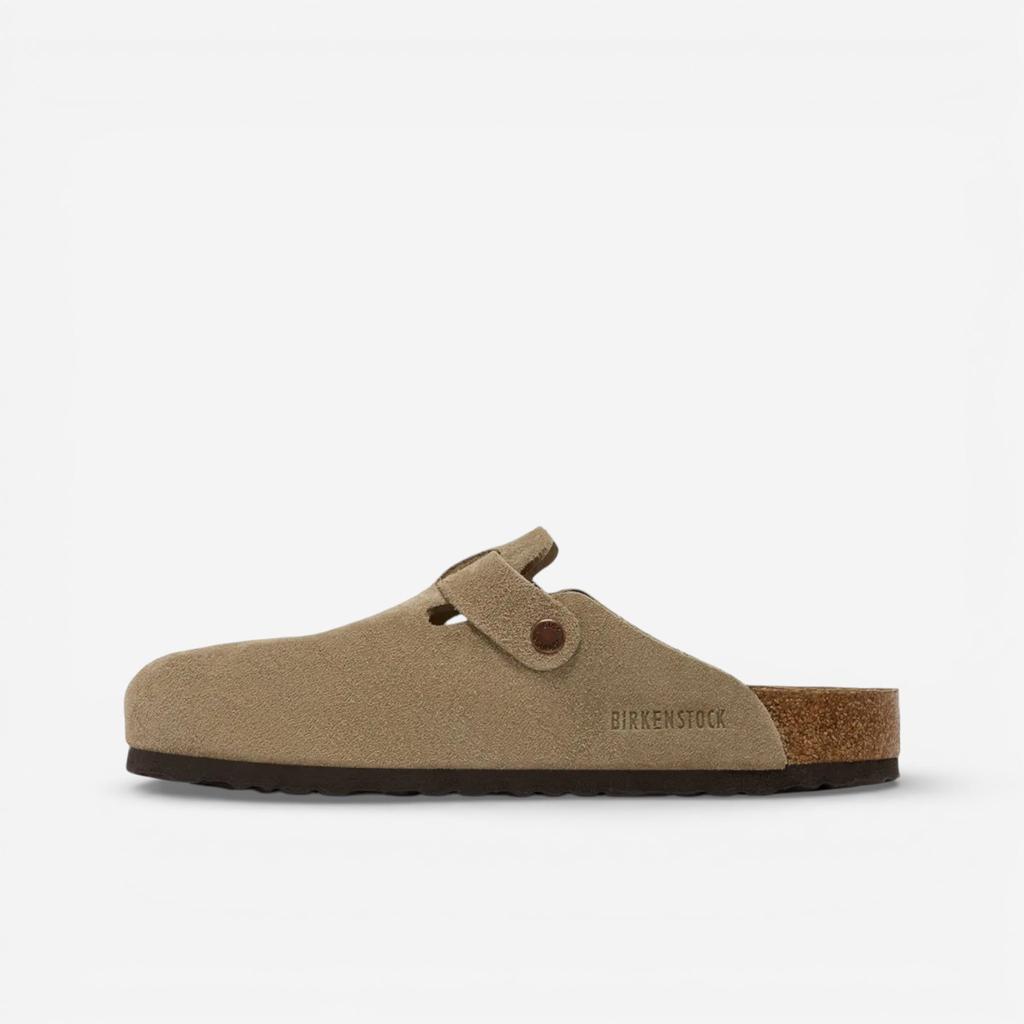 Birkenstock Boston Мягкая замшевая стелька темно-серого цвета