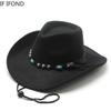 2022 Western Cowboy Hats For Men Wide Brim Panama Trilby Jazz Hats Travel Party Sombrero Cap Dad Hat With Belt