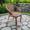 Плетеное кресло из ротанга ручной работы с круглой спинкой для взрослых и пожилых людей