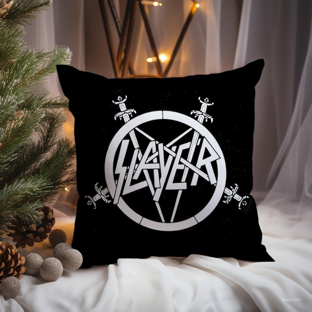 Подушка с чехлом для группы Heavy Metal S-Slayer Премиум-комфорт Двусторонний чехол для подушки - Дизайн «Два в одном» для любой комнаты и салона автомобиля