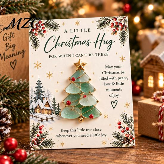 Emotional Support Gifts for Winter Christmas Hug Pocket Card, Mini Festive Greeting Card Meaningful Colleagues with Envelope, Holiday Gift Tag Friends