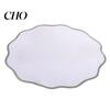Dining Table Decoration Mat Scalloped Round Placemat Linen Machine Washable Heat Protection Insulation for