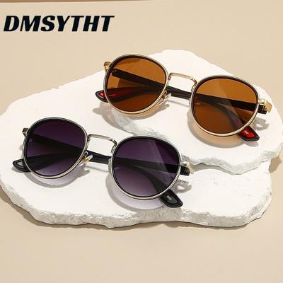 Неполяризованные Винтажные Металлические Круглые Солнцезащитные Очки Женские для Мужчин Оттенки Популярные Хип-Хоп Уличные Солнцезащитные Очки