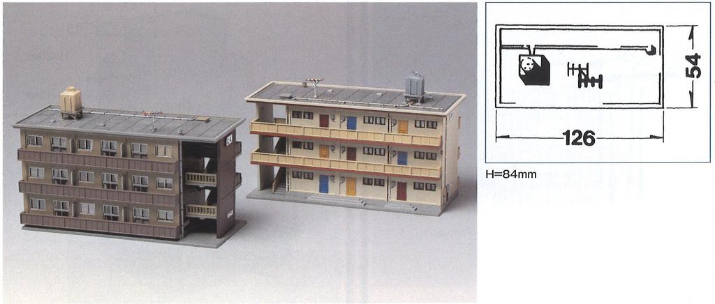 Greenmax N gauge 2152 Многоквартирный дом (Неокрашенный комплект)
