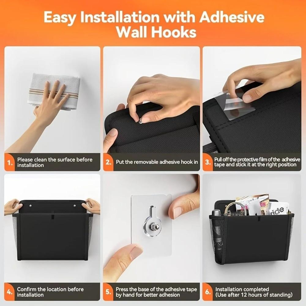 Black Door Organizer Multi-Compartment Mesh Pocket Organizer Home Office RV Organization Use