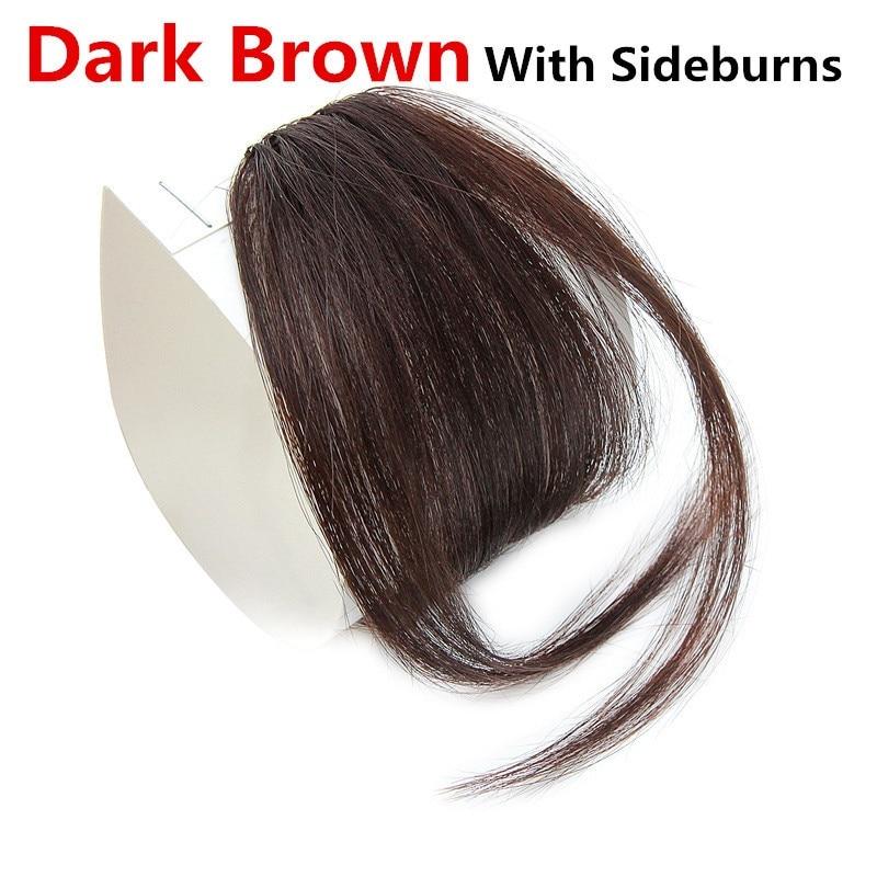 Straight Light Brown Dark Brown Blunt Air Bangs Front Hair Fringes Bangs Clip In Neat Women