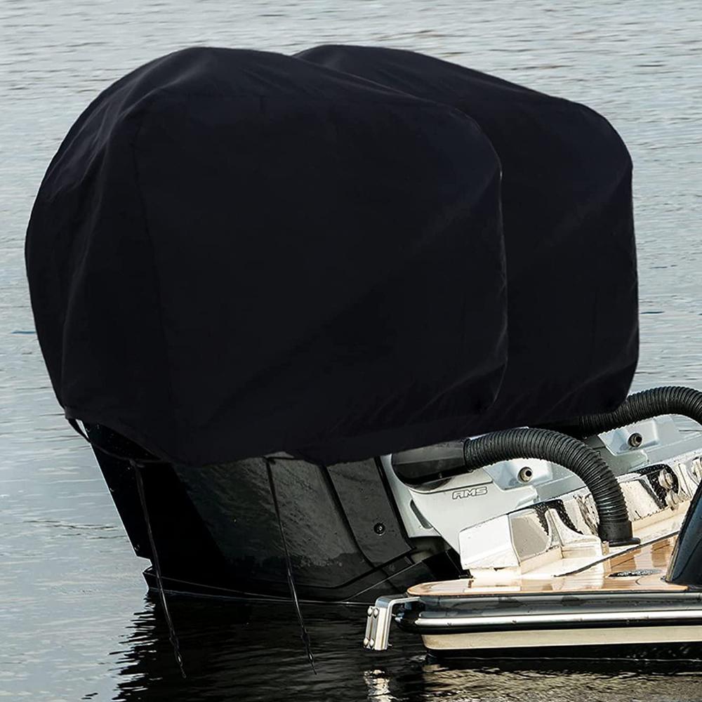 175-250HP 210D Oxford Cloth Yacht Half Outboard Motor Engine Dust Cover Marine Engine Protector,82x50x60cm