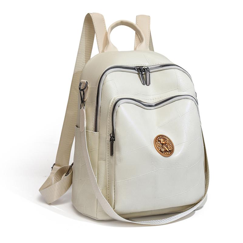 Мягкий кожаный женский рюкзак, сумка на плечо, многофункциональная студенческая школьная сумка