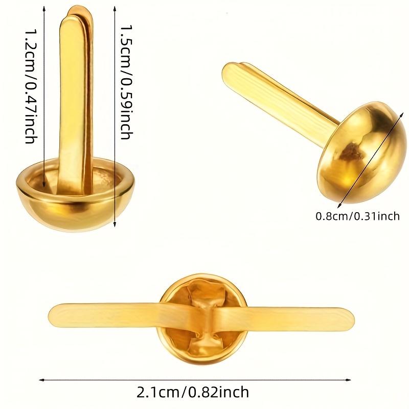 100 шт. Золотые ножки-пуговицы для скрапбуков, бумажного искусства и DIY арт-проектов - Металлические крепежи, Круглые, Школьные принадлежности