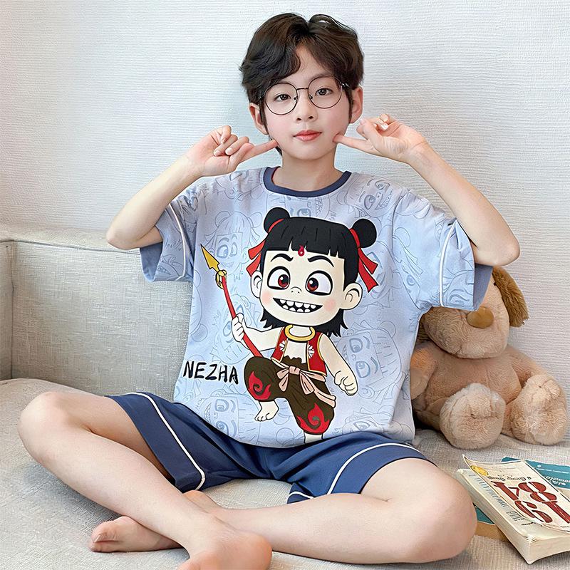 Astronaut Boys Summer Pajama Set - Short Sleeve & Pants for Kids & Teens