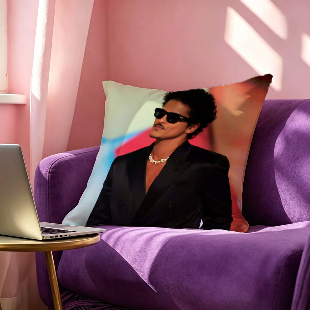 Singer BBruno MMars Square DoubleSided printed Pillow Case Bedroom Bedside Pillow Sofa Cushion Cover