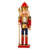 High Quality 30cm Wooden Christmas Nutcracker Soldier Ornament, Durable Holiday Decoration, Christmas Tree Display Supplies