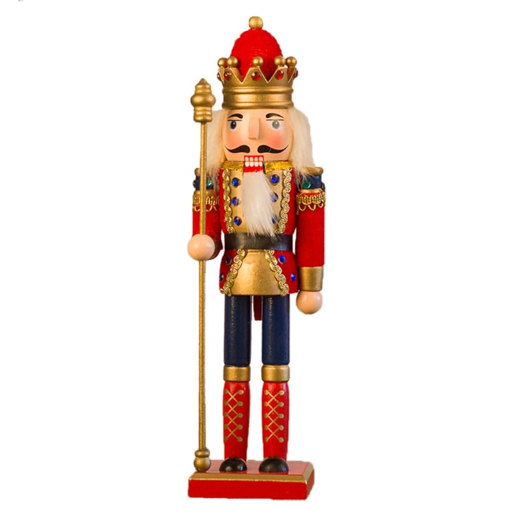 High Quality 30cm Wooden Christmas Nutcracker Soldier Ornament, Durable Holiday Decoration, Christmas Tree Display Supplies