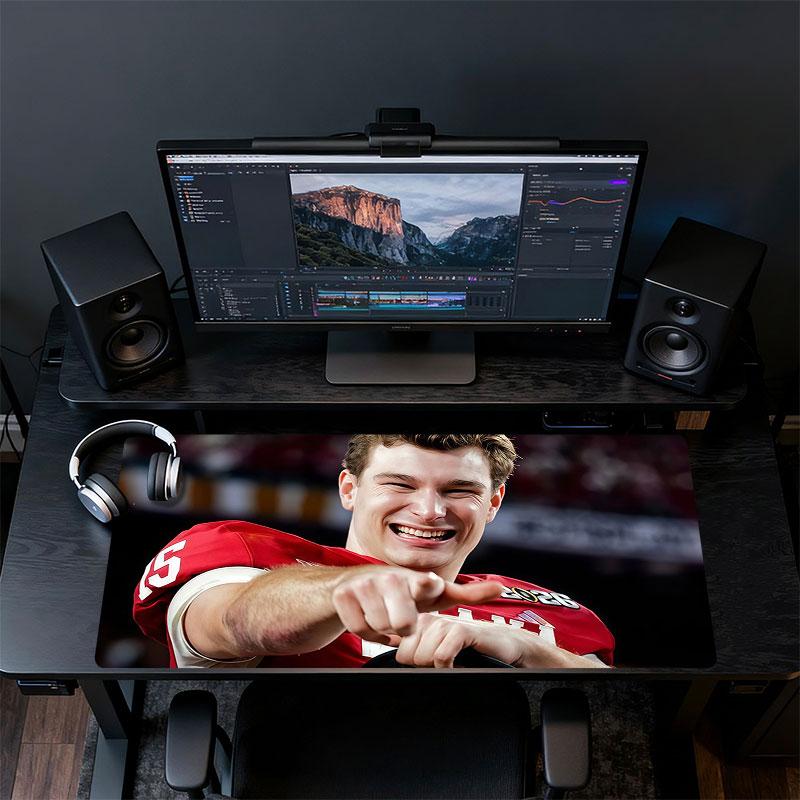 Fernando Mendoza Mouse Pad, Large Gaming Desk Mat, Non-slip XXL Mousepad for Laptop & Tablet, Mini PC Playmat with Stitched Edges