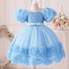 Fluffy Flower Sequin Baby Girl Party Dress Christmas Costume Toddler Tulle 1st Birthday Baptism Dress for Girls Bridesmaids Gown