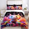 3pcs Axolotl Bubble Printed Bedding Set, Soft and Comfortable Quilt Cover for Bedroom, Guest Room (1 Duvet Cover + 2 Pillowcases, Pillow Cor