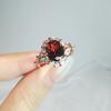 Pomegranate Red Ring Women'S Full Set Of High-End Imitation Ruby Oval Live Ring