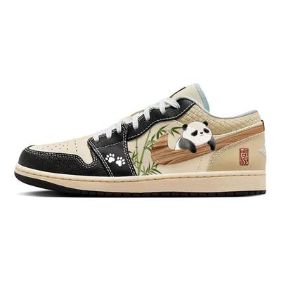 Air Jordan 1 Tare Panda Кот Амортизация Нескользящая Износостойкая Низкие Винтажные Баскетбольные Кроссовки Мужские HQ3437-101(Команда56-)