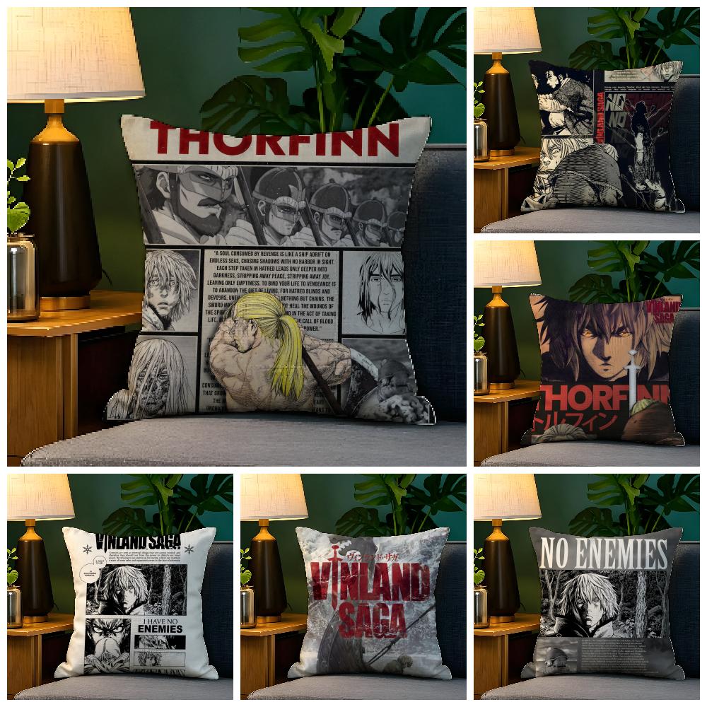 Cartoon Comic VVinland SagaPC Pillow Case Natural Linen Pillow Case DoubleSided Decor Sofa Pillowcase Home Decor