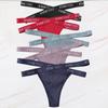 FINETOO 5 шт./компл. M-XL G-string Хлопковые женские трусики с перекрестными бретельками Femme Тонг Сексуальное кружевное белье с вырезами Трусы с надписью на поясе