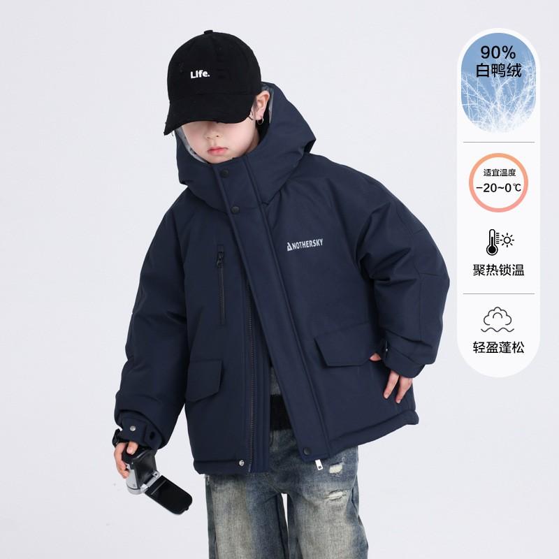 Boys Winter Thick Windproof Down Jacket Outdoor Warm Coat Kids 8-16 Years Old