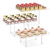 3Pcs/Set Cupcake Dessert Table Display Set Easy Assembly Versatile Design Transparent Dessert Pastry Food Treat Tier Cookie Dessert Platter