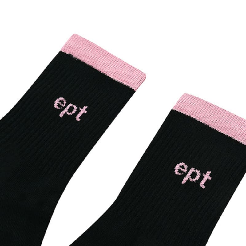 EPT LINE LOGO SOCKS (BLACK_PINK)