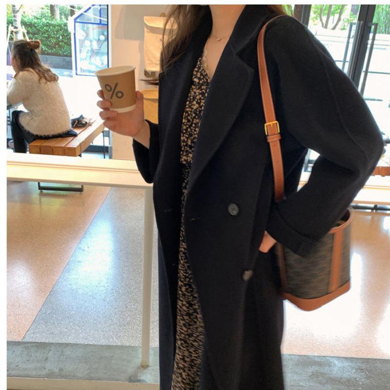 Шерстяное пальто осень и зима Новое утолщенное шерстяное пальто цвета верблюжьей шерсти