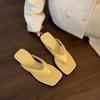 2025 Summer New Flat-heeled Roman Sandals Women's Wear Silver Flip-flops Beach Sandals Women's Shoes