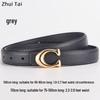 New Women's Smooth Buckle Belt - Alloy Fashion Letter Leather Waist Belt, Korean Style Trend
