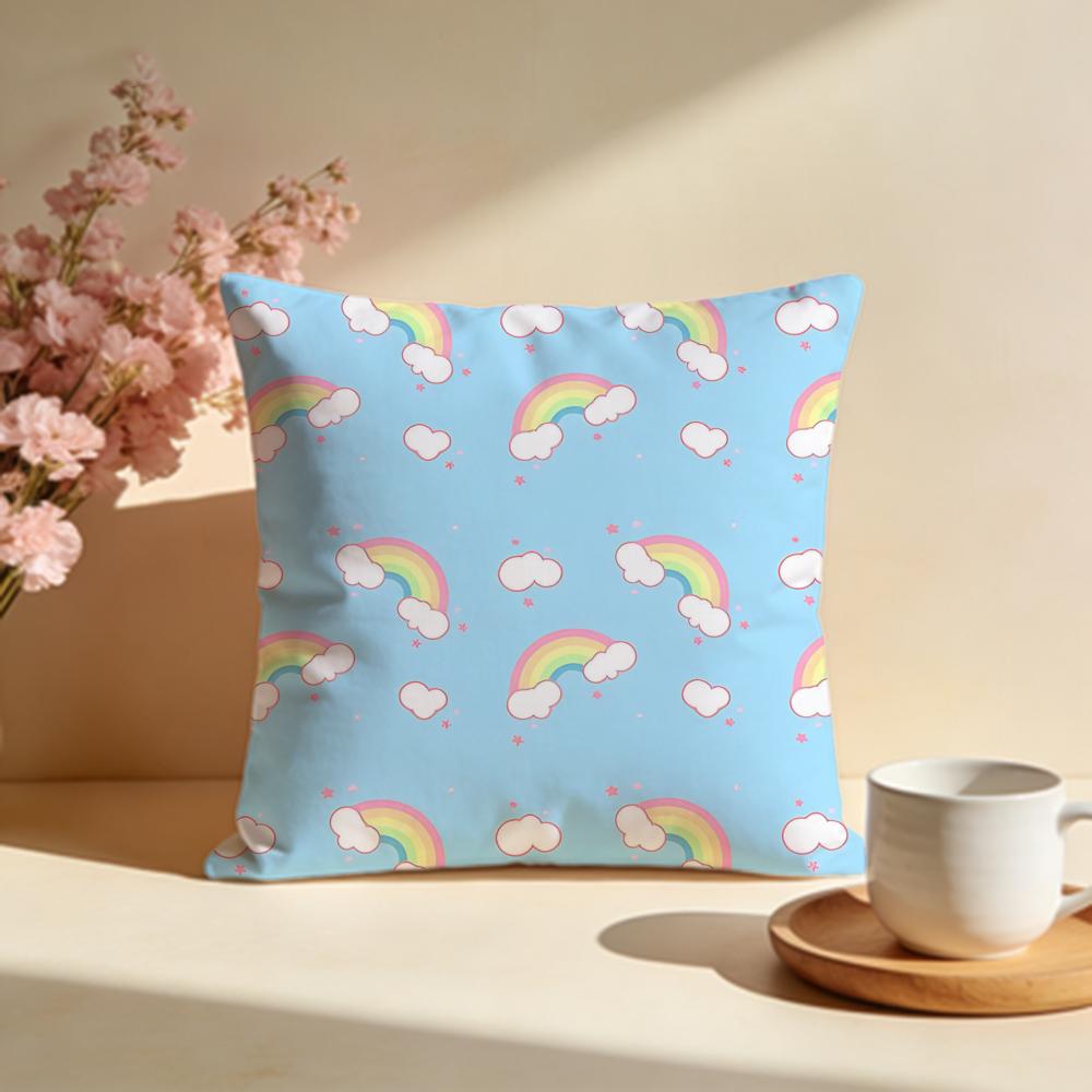 Vibrant Rainbow Cushion Cover Soft Pillow Cases for Home Bedroom Living Room Sofa