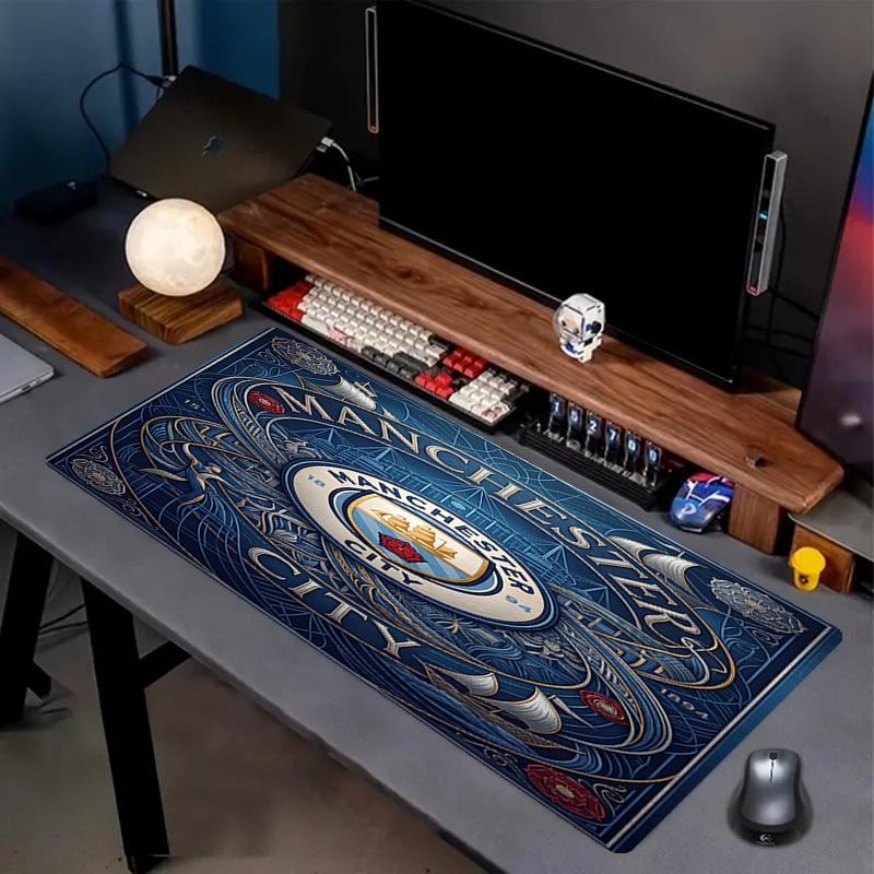 Manchester City FC Print Mouse Pad, Anti‑Slip Desktop keyboard Mat, for PC Laptop Gaming Working Daily Use, Cool Festival Birthday Gift