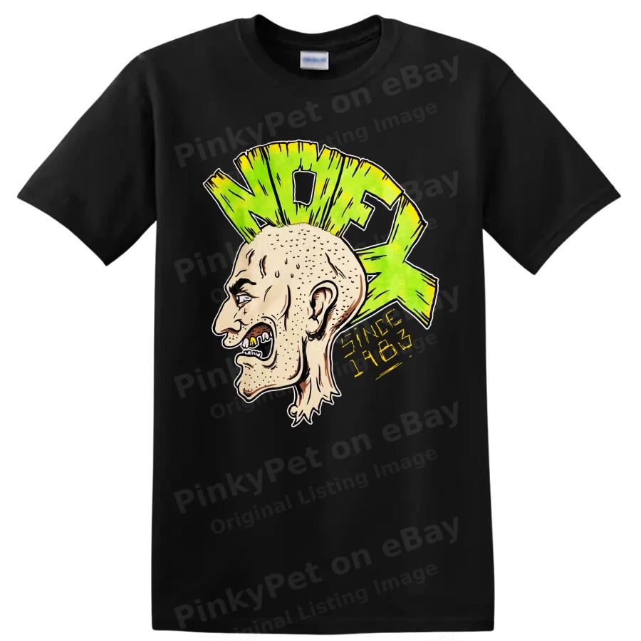 NOFX Punk Rock Mohawk Head T Shirt Green Hair Music Tee Alternative Wear Gift