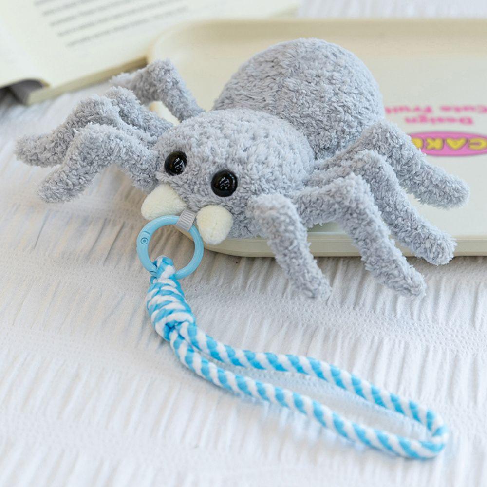 Furry Simulated Spider Keychain Soft Plush Keychain Fashion Spider Plush Pendant Bag Decoration