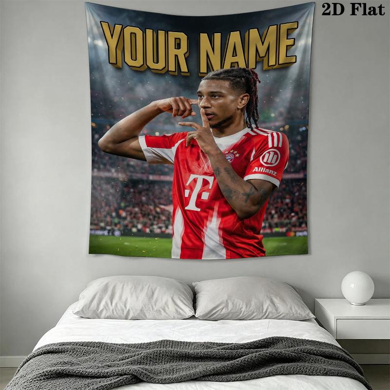 Custom Name Michael Olise Wall Tapestry Aesthetic Wall Hanging Printed Fabric Blanket Decorative Tapestries for Bedroom Living Room Home Decor