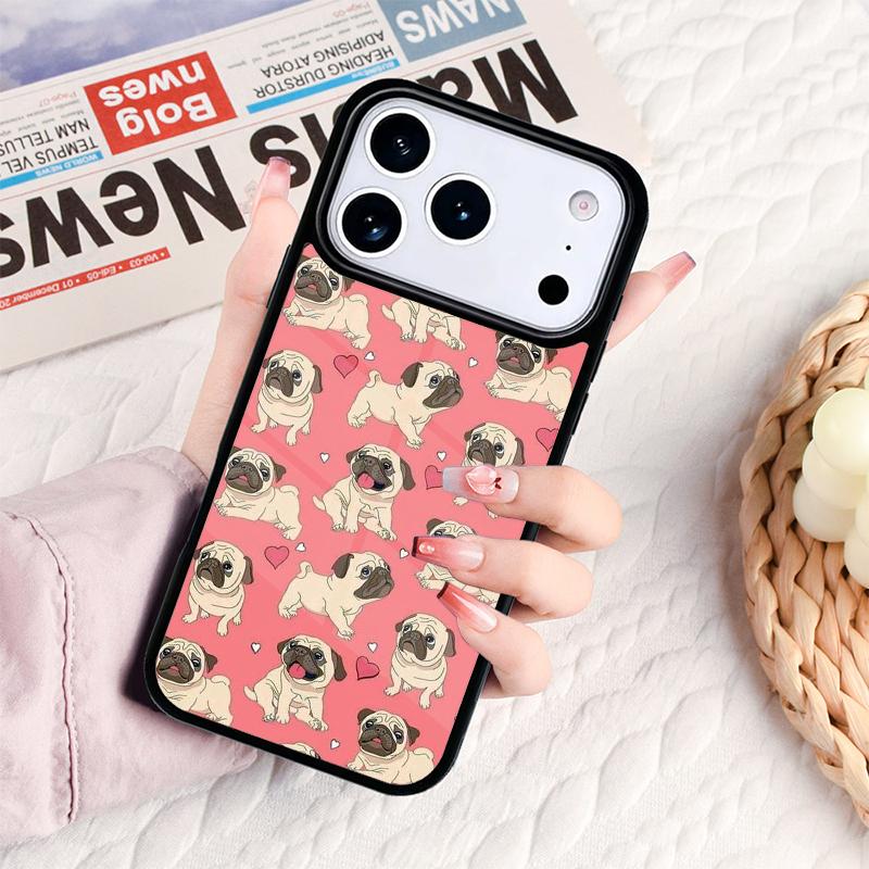 МИЛЫЙ ЩЕНОК ПУДЕЛЬ СОБАКА МОПС мягкий Чехол для Телефона Для IPhone 17 16e 15 14 13 12 11 Pro Max Air Mini Мягкий Защитный Чехол