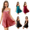 Plus Size Women's Ice Silk Summer Dress Sexy Slip Nightdress Home Dress Pajamas
