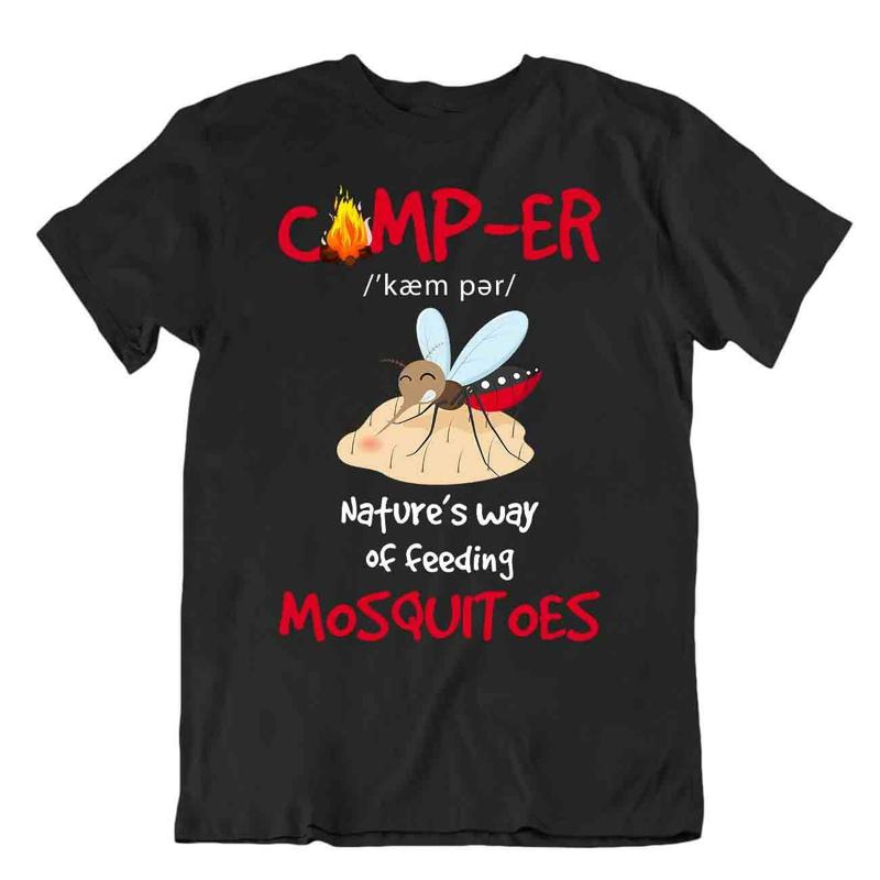 Camping Outside Trip T Shirt Tee Cool Gift Cute Funny Outdoor Fresh Mosquito