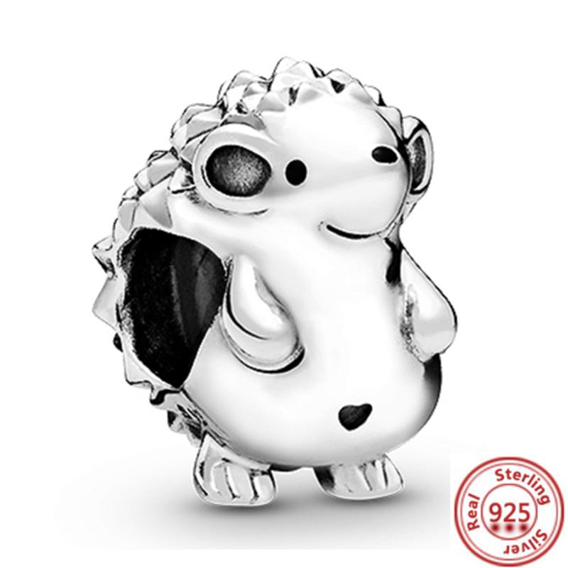 925 медь Милая серия животных Кошка Собака Слон Единорог Птица Подвеска Бусины удачи Подходят для оригинального браслета с шармами Pantaro DIY Циркон