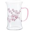 Otsuka Glass "Pink Rose" Mug, Heat-Resistant Glass, Approx. 250ml, Rose Floral Design, Clear, Microwave and Dishwasher Safe, Made In Japan, 49P155