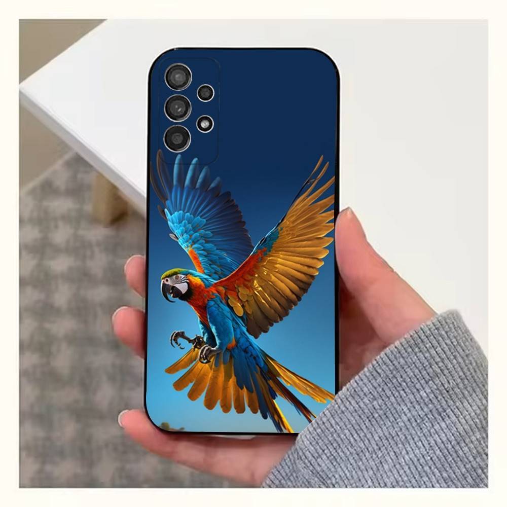 A-Животное Попугай Птица Для Samsung S9,S10,S20,S10,S21,S25,S24,S23,Ultra,FE,Plus,Lite,Мягкий Силиконовый Черный Чехол