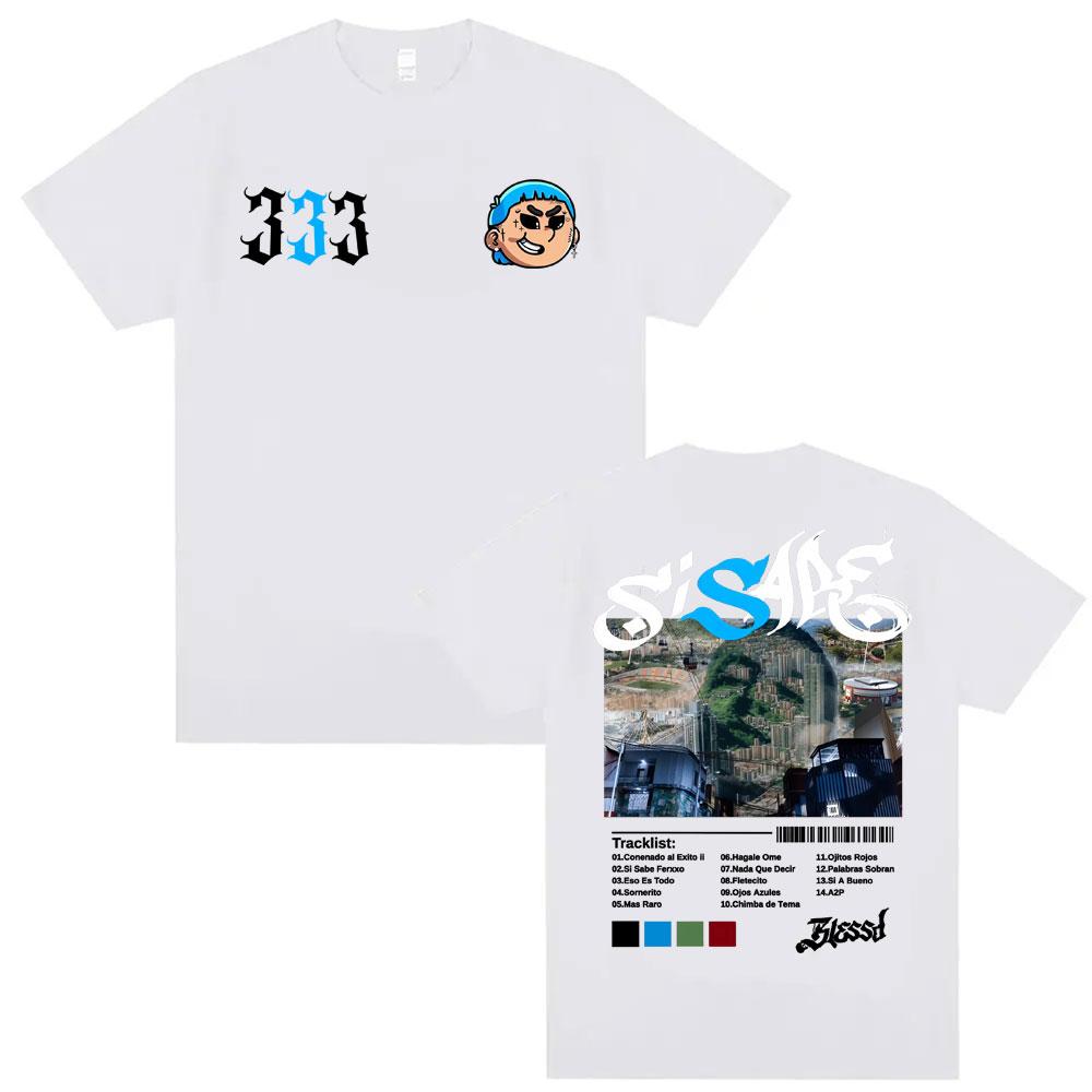 Rap Singer Blessing Si Sabe Album Tour Merch Tshirt 2026 Summer Mens Womens Luxury Hiphop Tshirt Cotton Oversized Tshirt