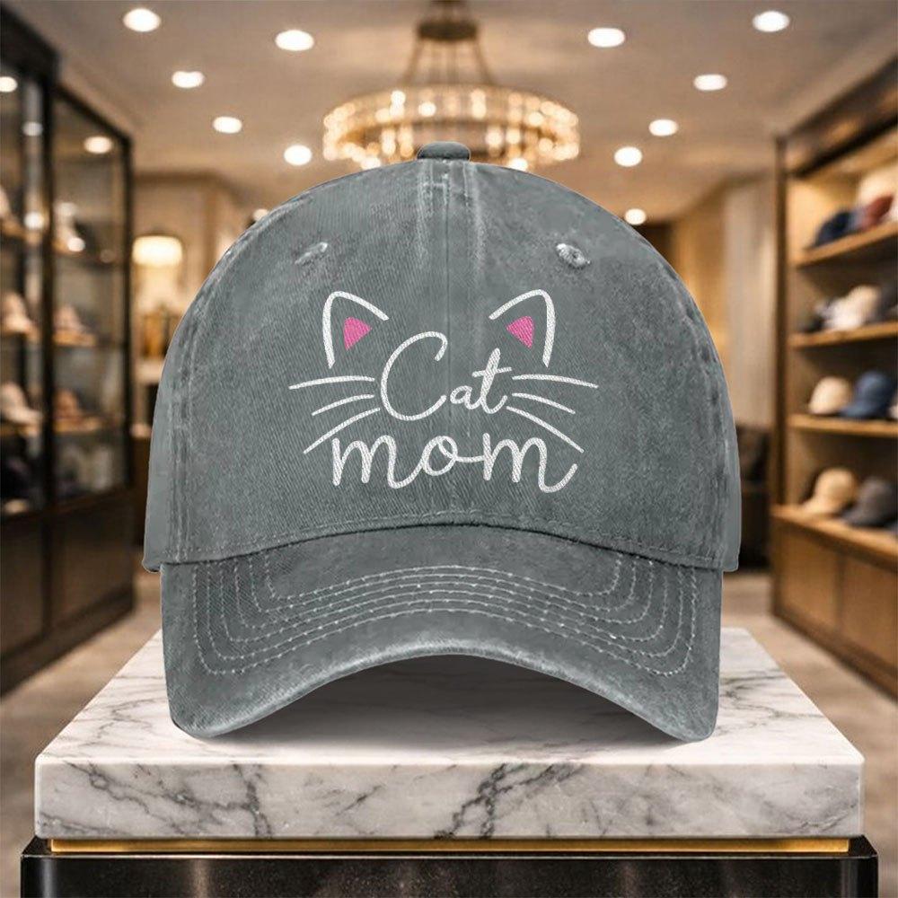 Cat Mom Baseball Cap Adjustable Casual Hat for Outdoor Everyday Wear